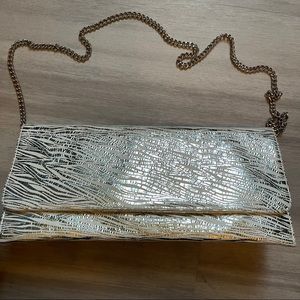 Carlos Falchi off white with silver zebra🦓 clutch